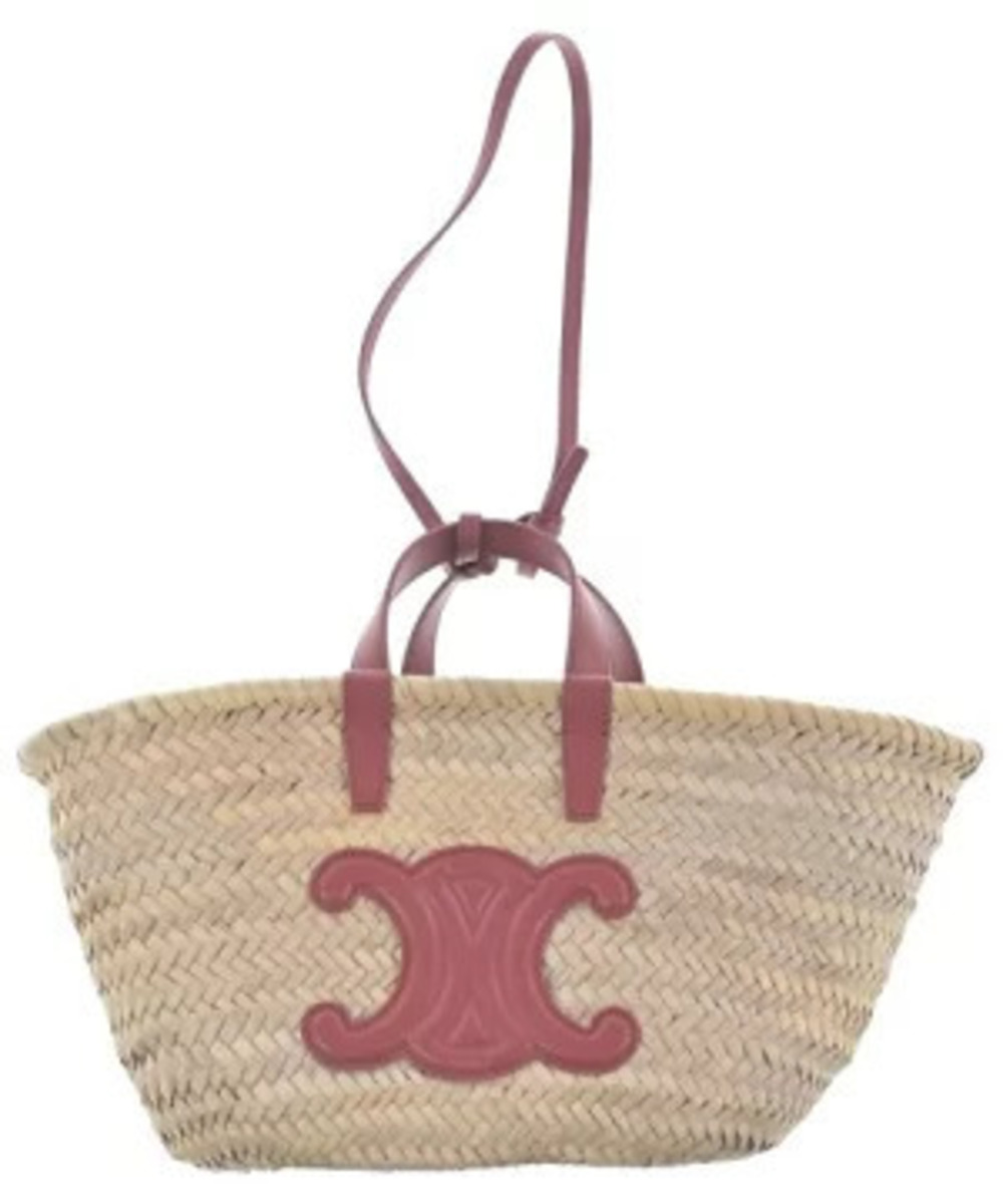 Celine Basket Bag Beige Red